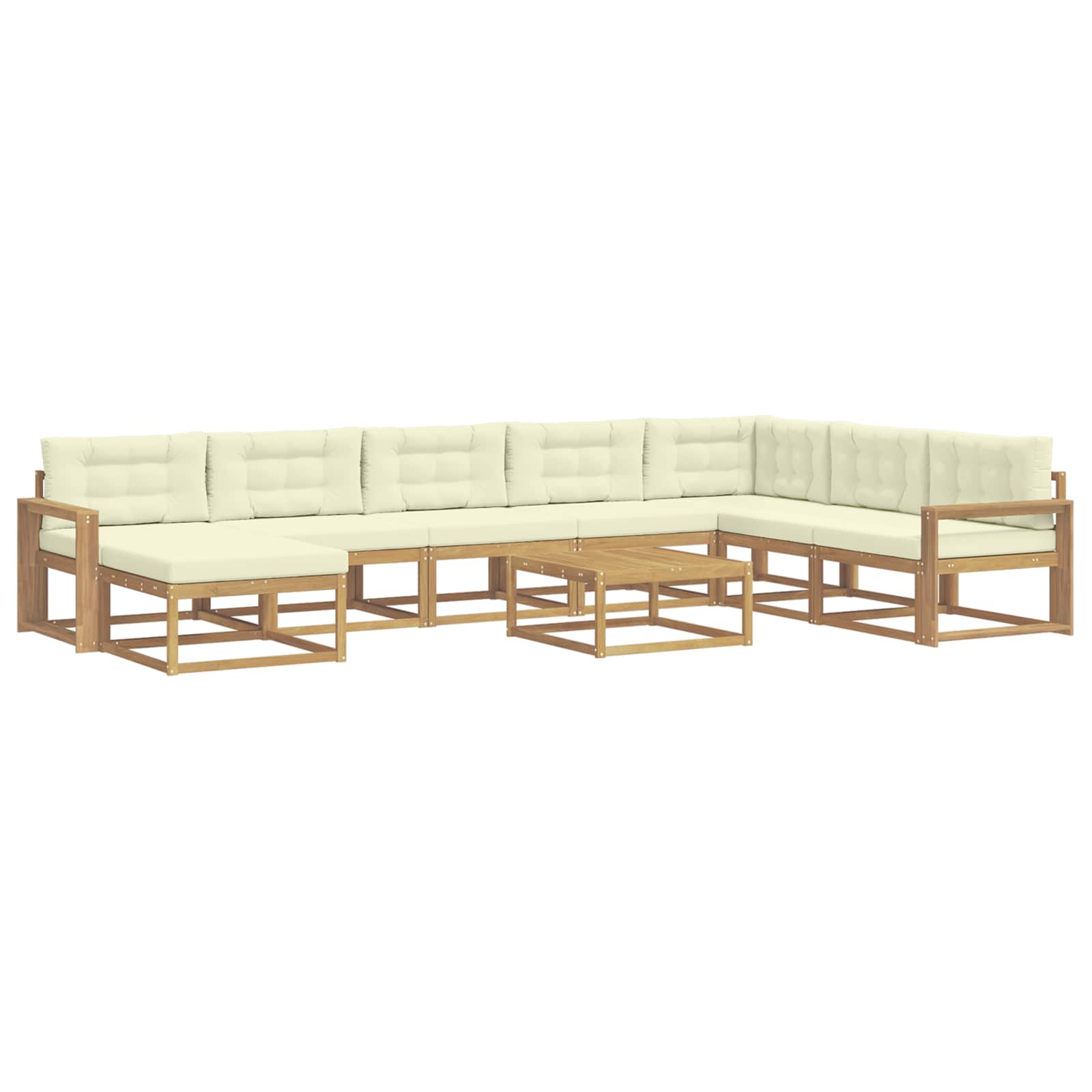 Set vanjskih sofa 9 pcs Bijela i krem