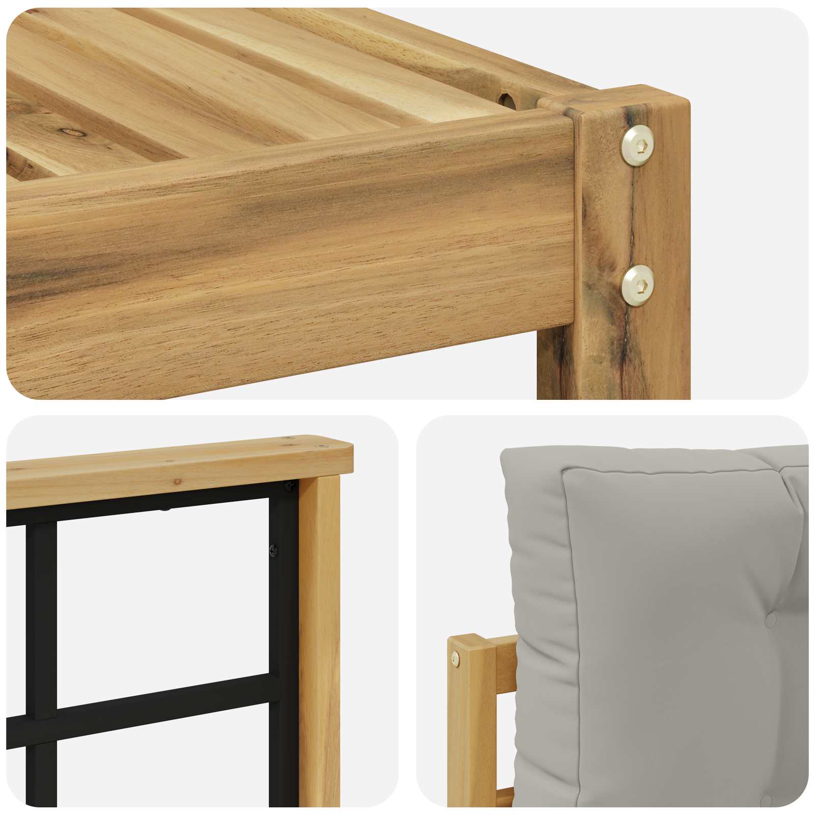 Set vanjskih sofa 9 pcs Bijela i svjetlosiva