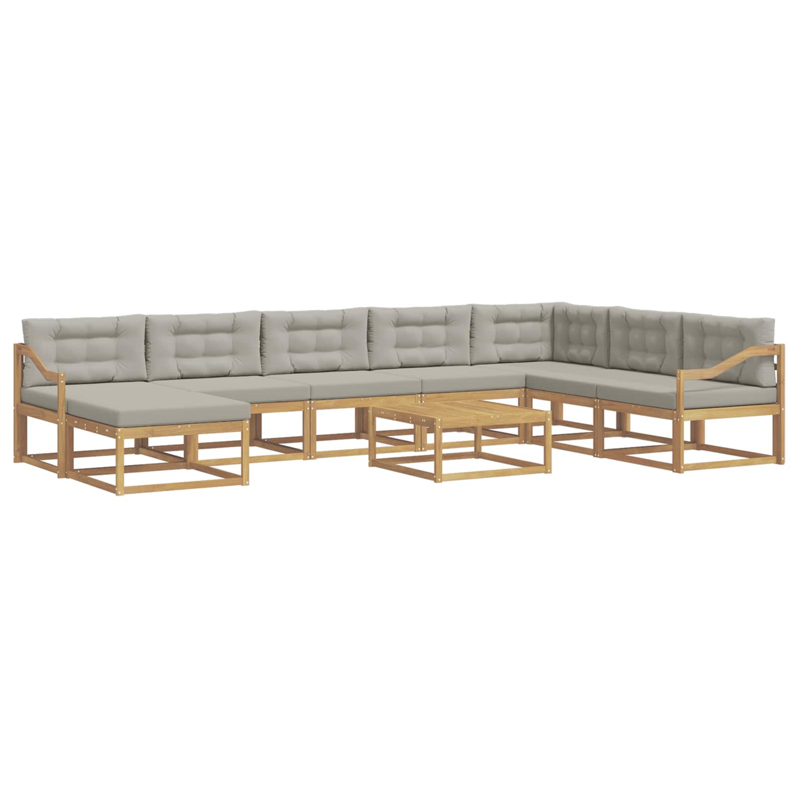 Set vanjskih sofa 9 pcs Bijela i svjetlosiva