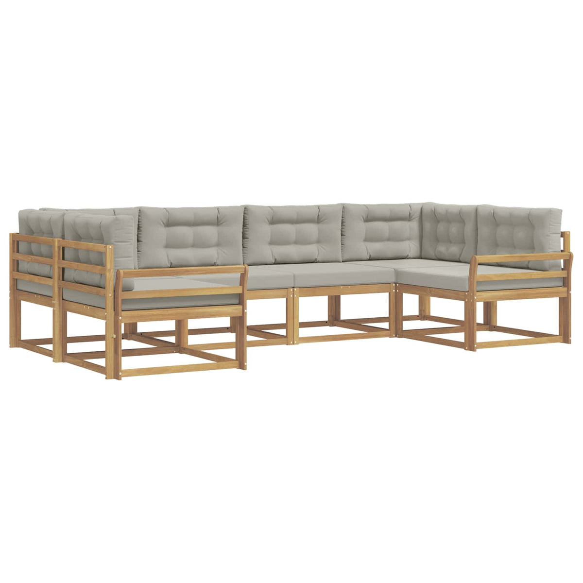 Set vanjskih sofa 6 kom. Bijela i svjetlosiva 325 x 170,5 x 73 cm