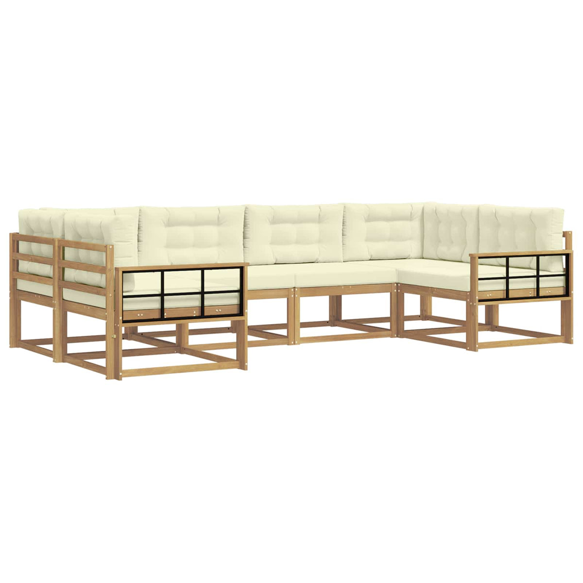 Set vanjskih sofa 6 kom. Bijela i krem 325 x 168,5 x 73 cm