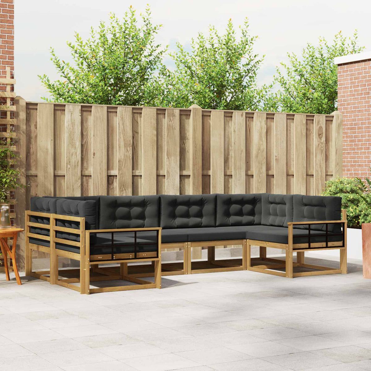 Set vanjskih sofa 6 kom. Bijela i antracit 325 x 168,5 x 73 cm