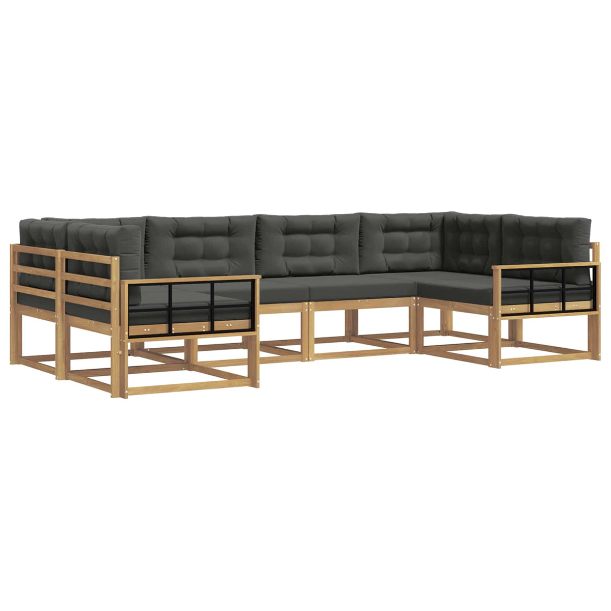Set vanjskih sofa 6 kom. Bijela i antracit 325 x 168,5 x 73 cm