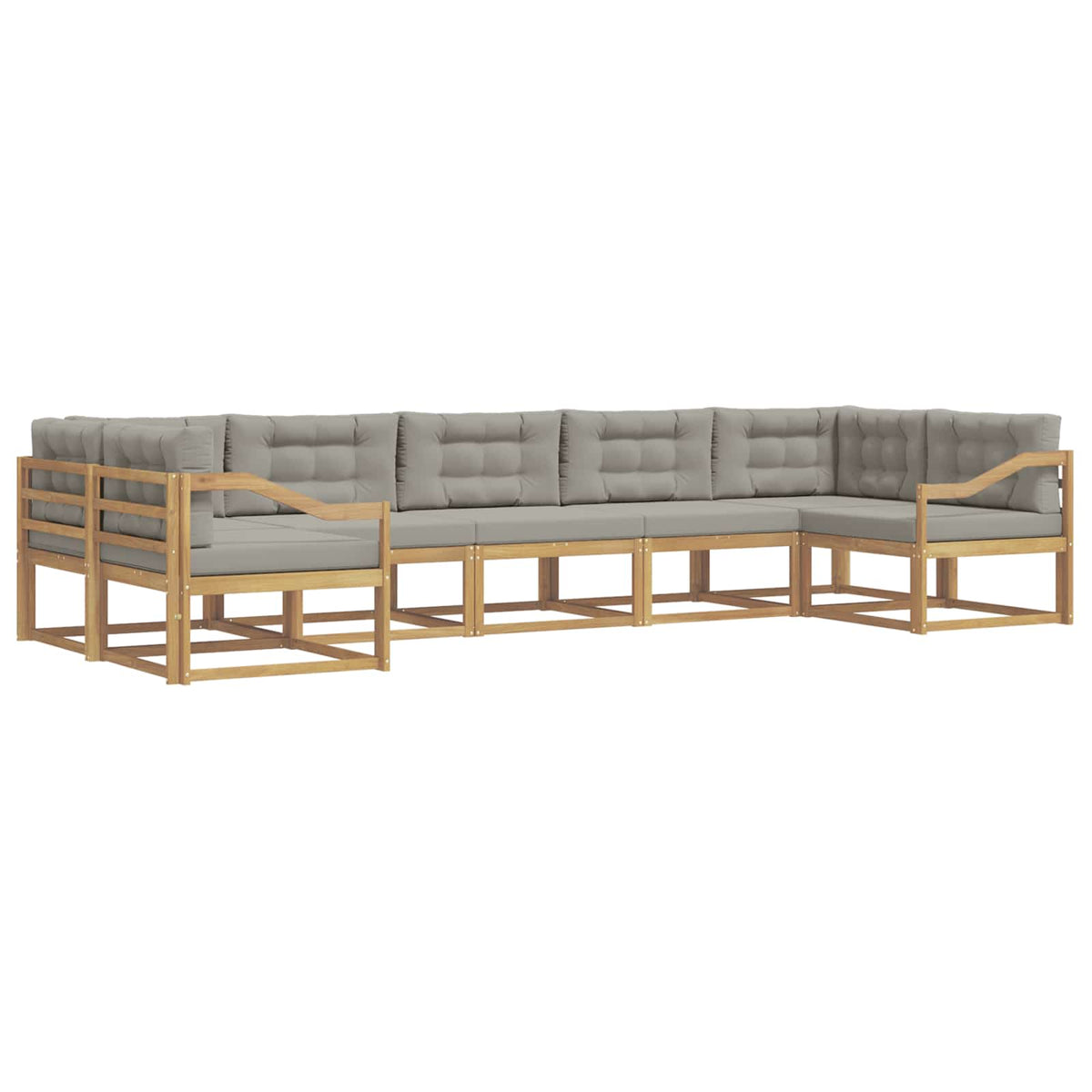 Set vanjskih sofa 7 kom. Bijela i svjetlosiva Smeđa 404 x 166,5 x 73 cm
