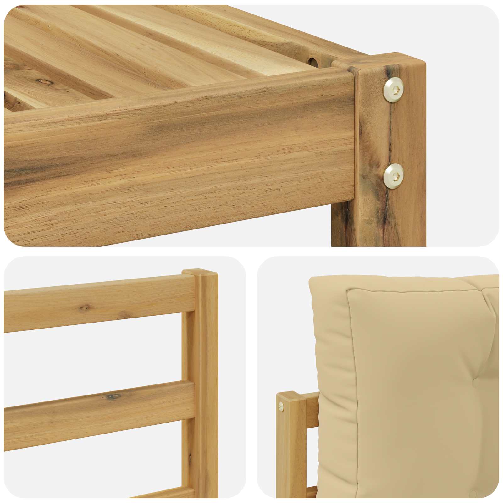Set vanjskih sofa s jastukom 10 pcs Bijela i bež