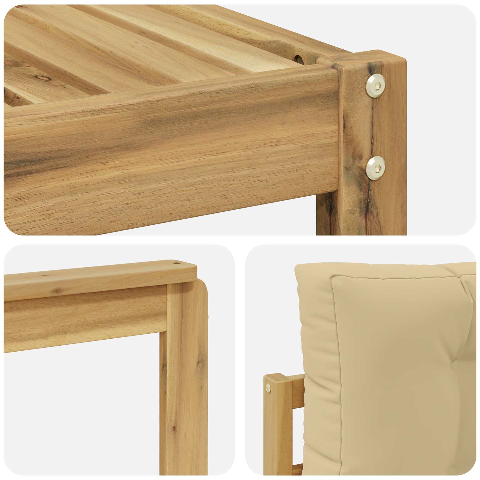 Set vanjskih sofa s jastukom 10 pcs Bijela i bež