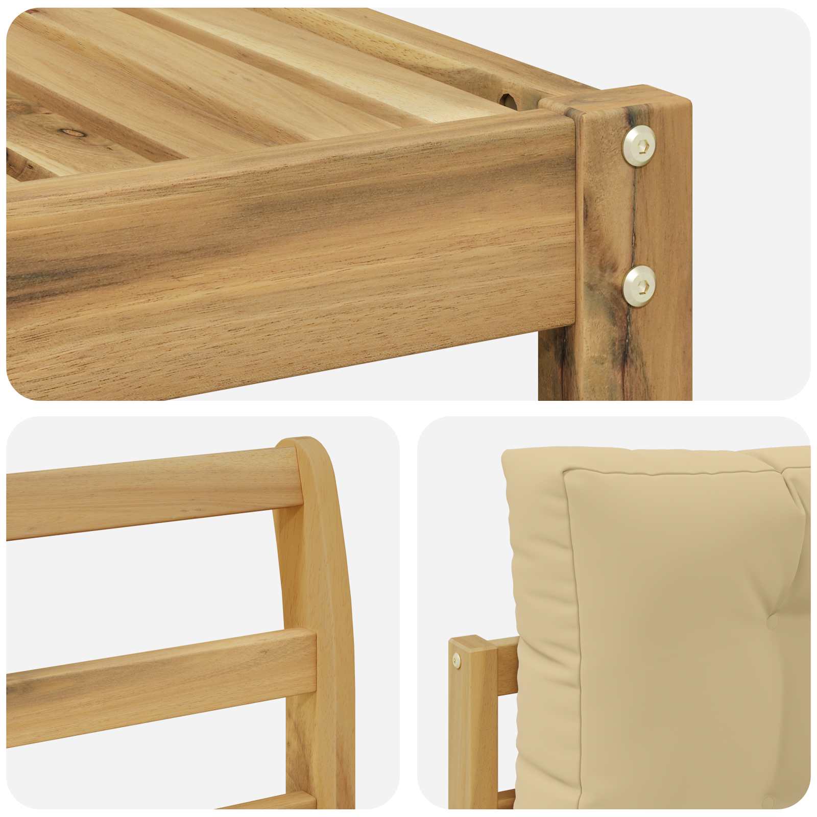 Set vanjskih sofa s jastukom 10 pcs Bijela i bež