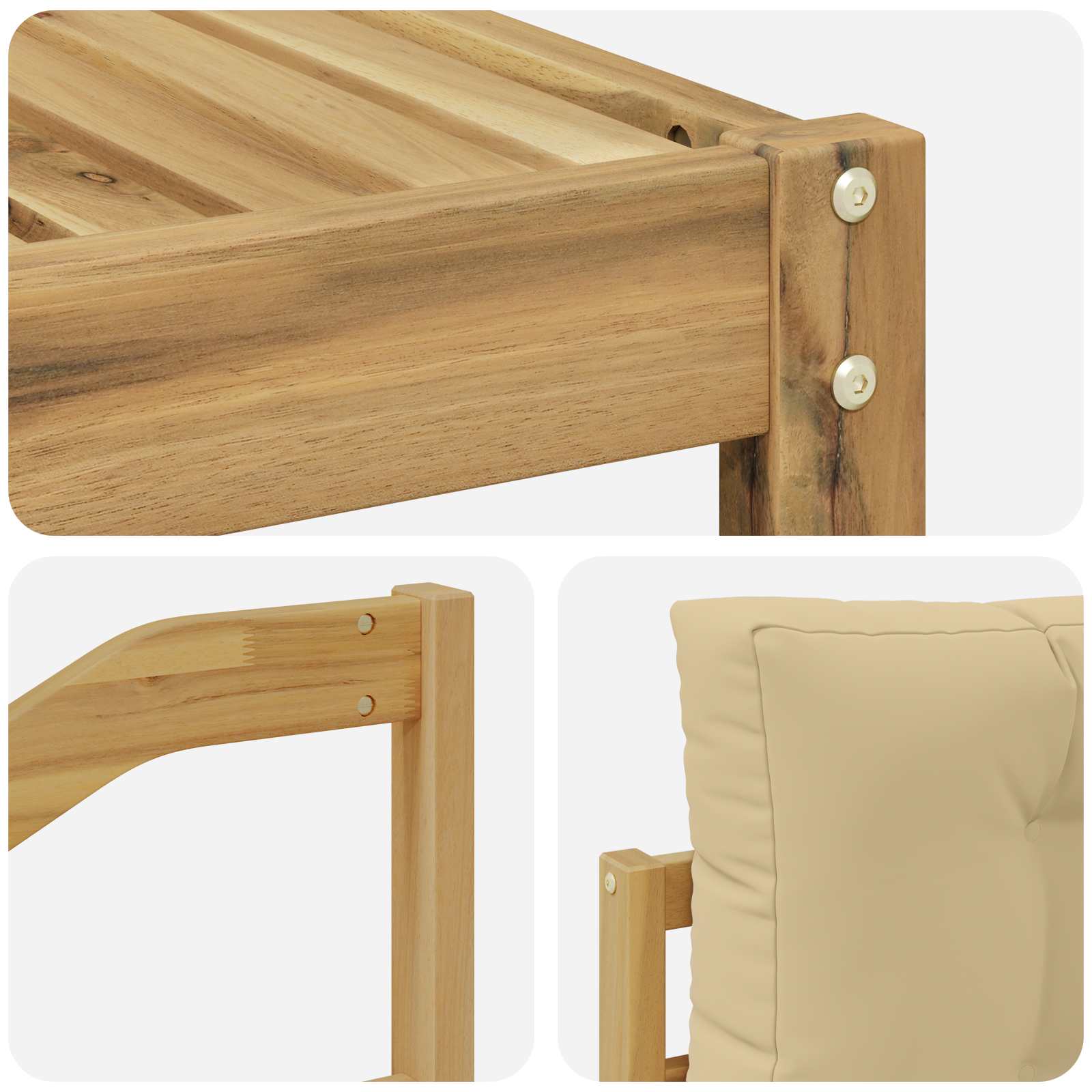 Set vanjskih sofa s jastukom 10 pcs Bijela i bež