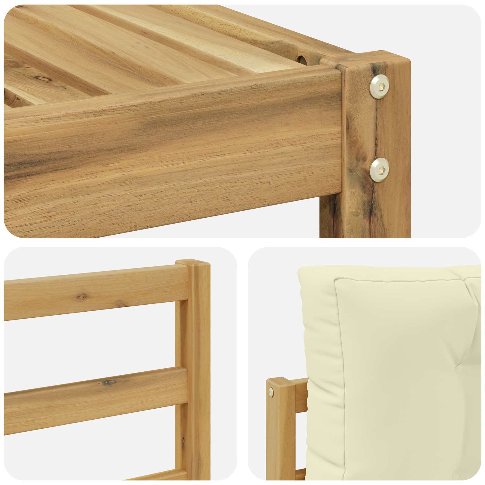 Set vanjskih sofa s jastukom 11 pcs Bijela i krem
