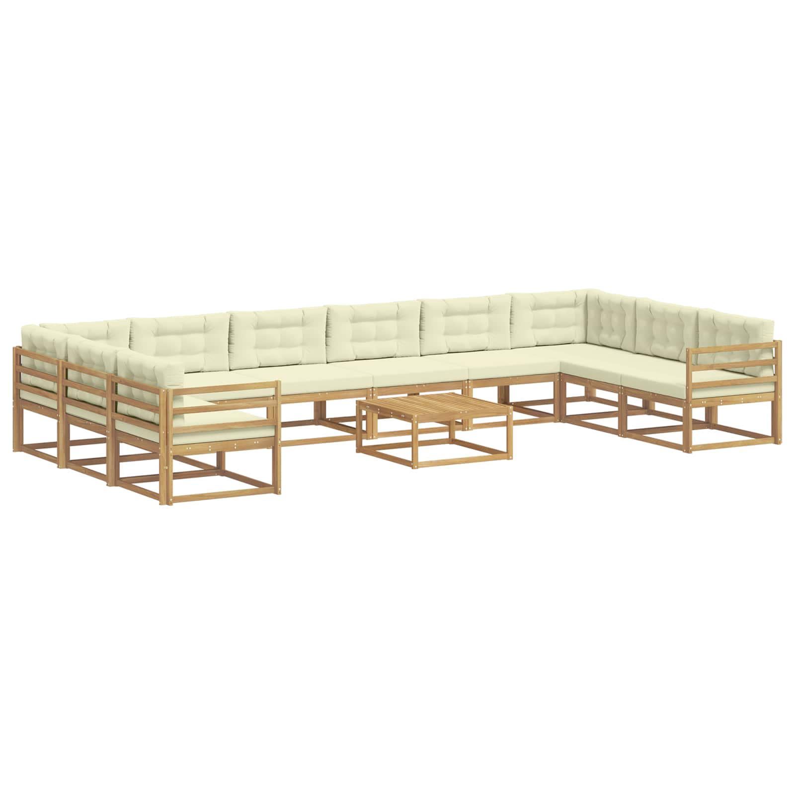 Set vanjskih sofa s jastukom 11 pcs Bijela i krem