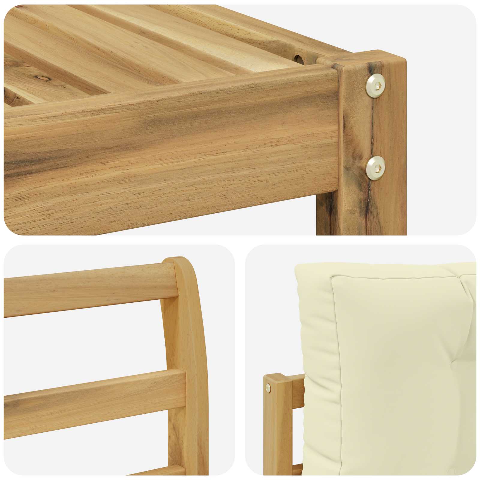 Set vanjskih sofa s jastukom 11 pcs Bijela i krem