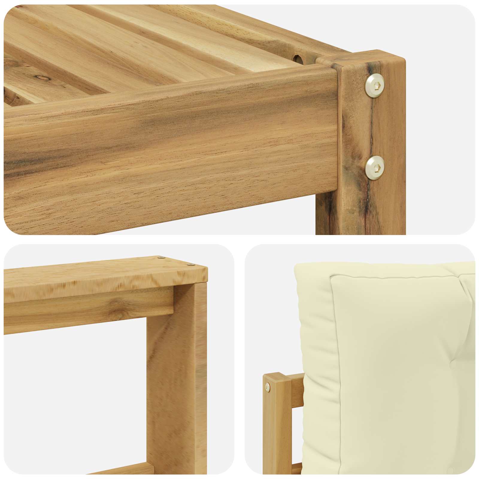 Set vanjskih sofa s jastukom 11 pcs Bijela i krem