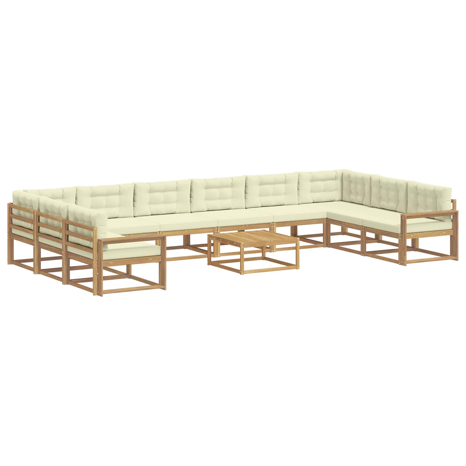 Set vanjskih sofa s jastukom 11 pcs Bijela i krem