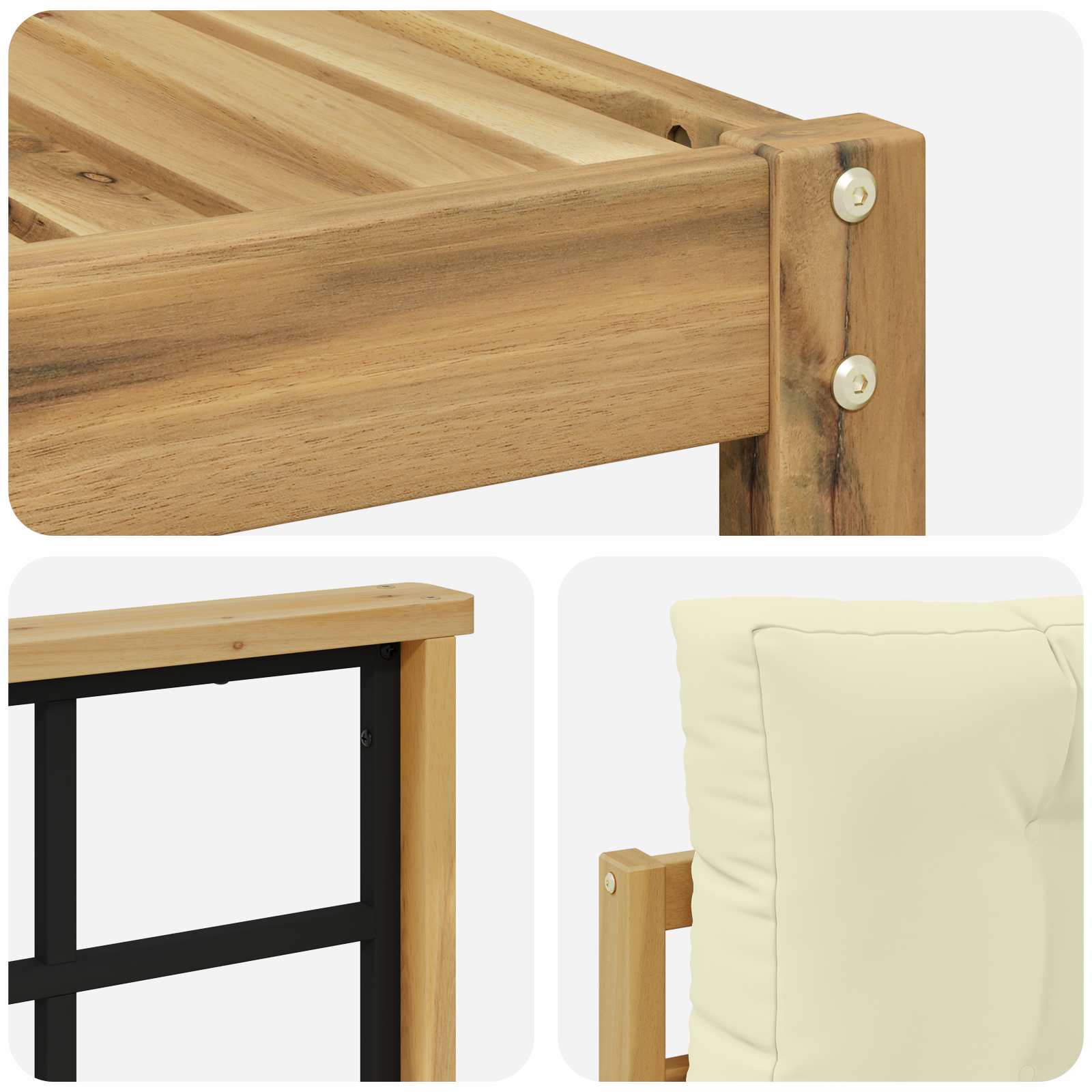 Set vanjskih sofa s jastukom 11 pcs Bijela i krem