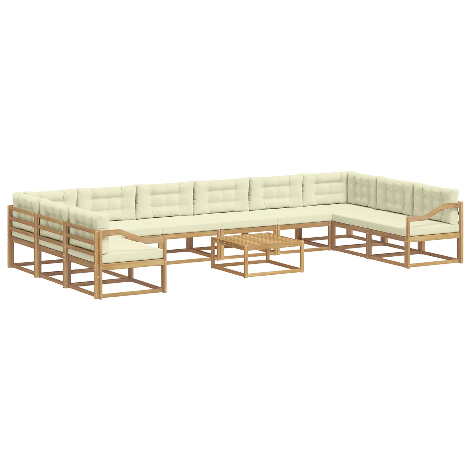 Set vanjskih sofa s jastukom 11 pcs Bijela i krem
