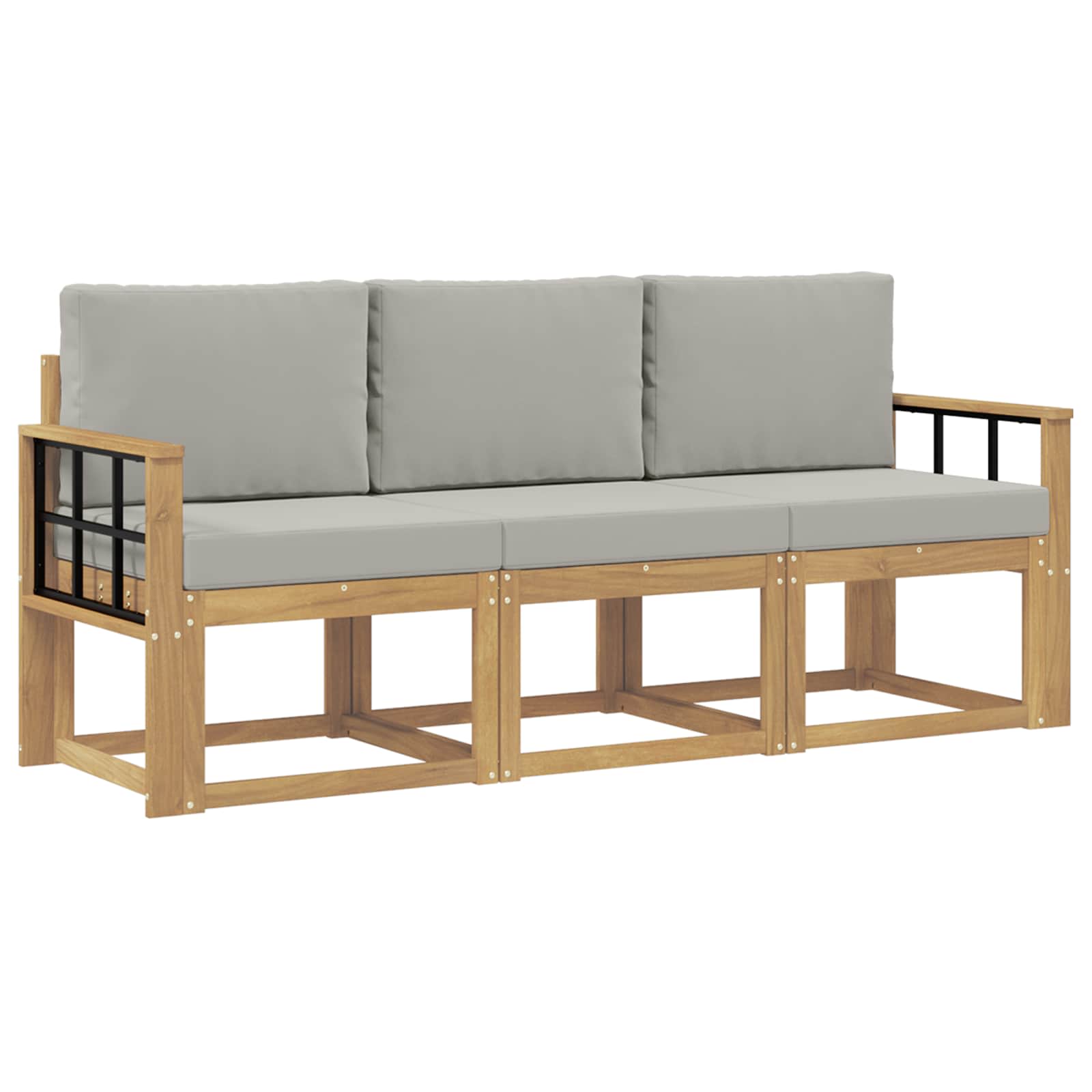 Set vanjskih sofa 3 pcs Bijela i svjetlosiva 189,5 x 63 x 73 cm
