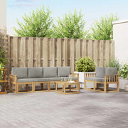Set vanjskih sofa 7 kom. Bijela i svjetlosiva Poliester Smeđa 59 x 59 x 37 cm
