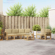 Set vanjskih sofa 7 kom. Bijela i bež 59 x 59 x 37 cm