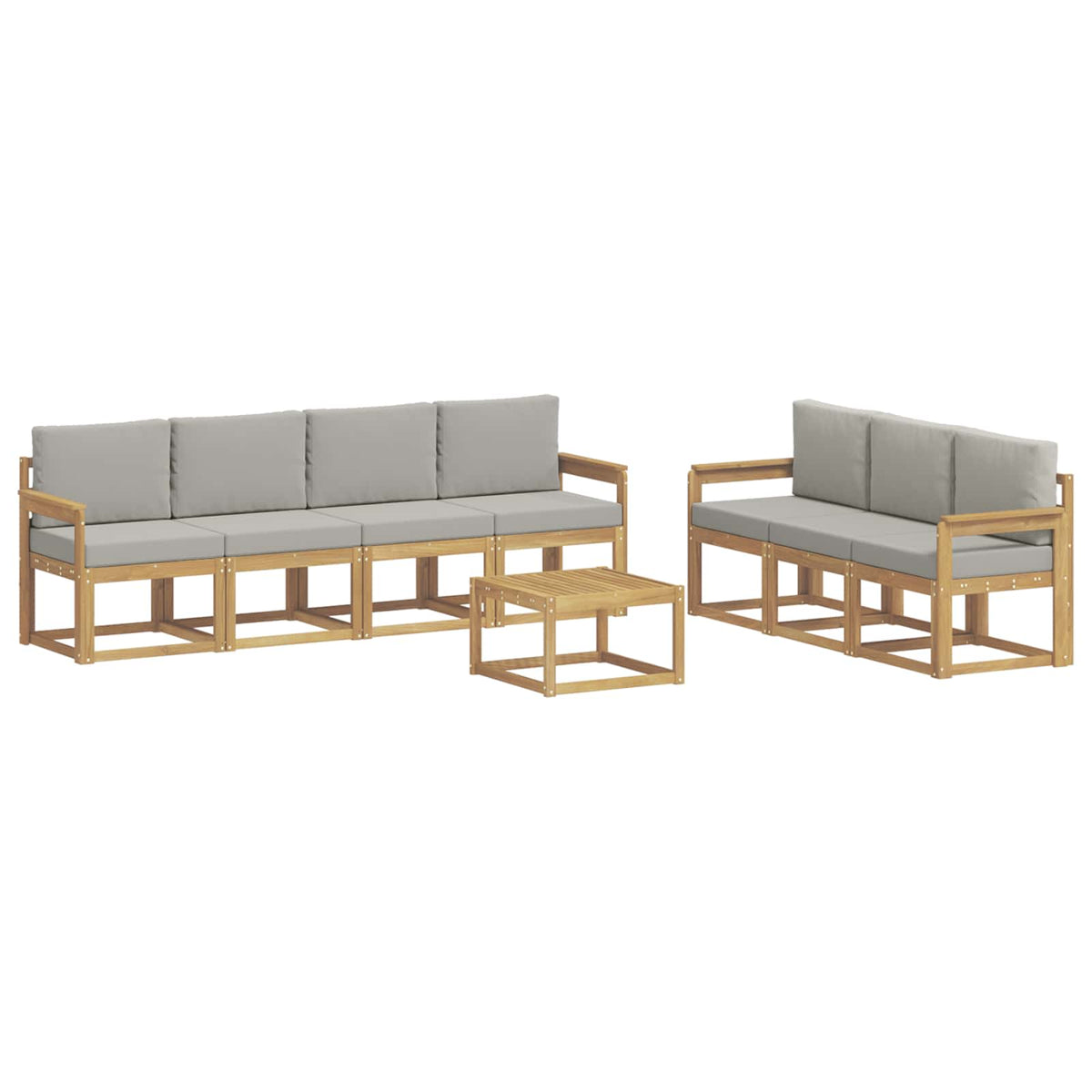 Set vanjskih sofa 8 kom. Bijela i svjetlosiva Poliester