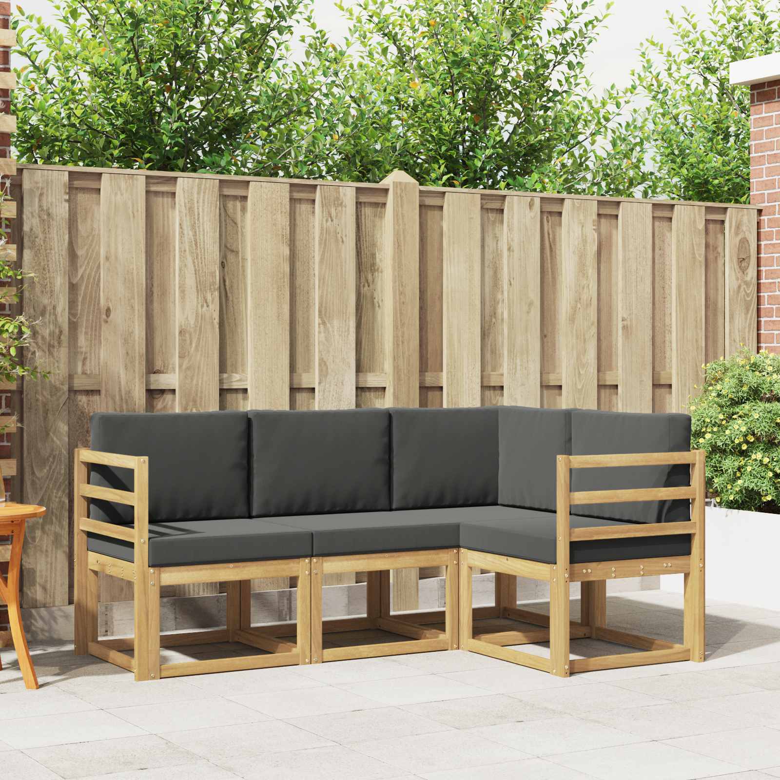 Set vanjskih sofa s jastukom 4 pcs Bijela i antracit