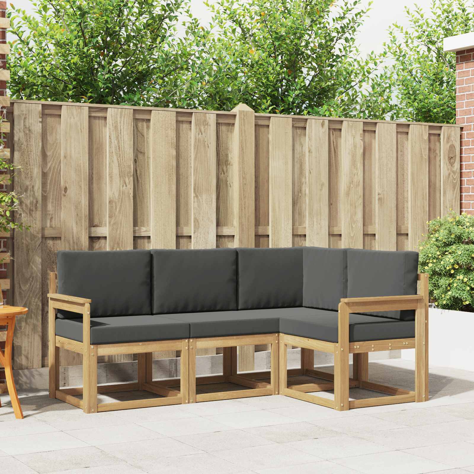 Set vanjskih sofa s jastukom 4 pcs Bijela i antracit