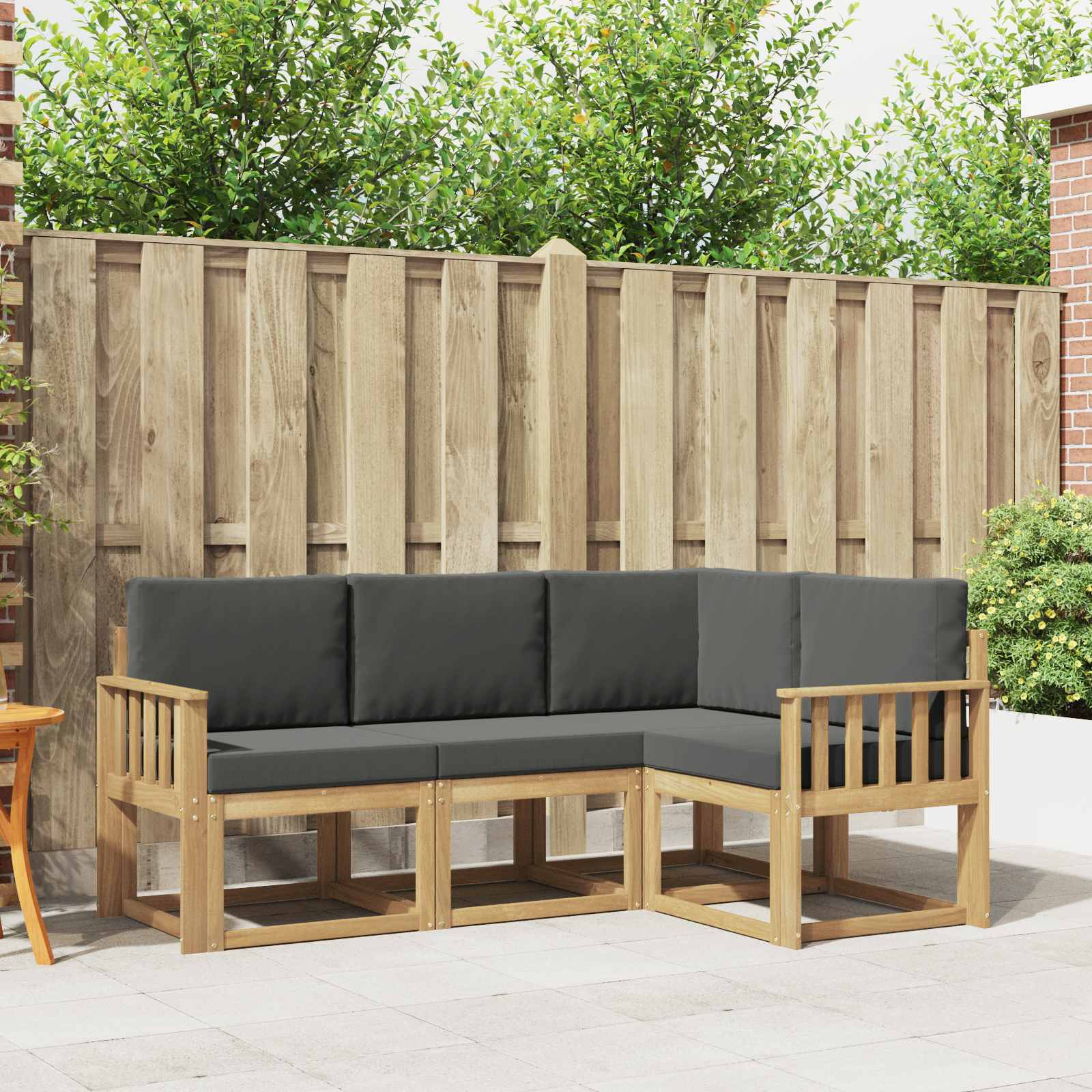 Set vanjskih sofa s jastukom 4 pcs Bijela i antracit