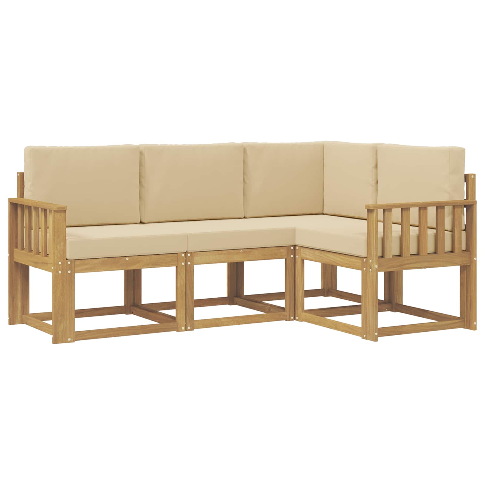 Set vanjskih sofa s jastukom 4 pcs Bijela i bež