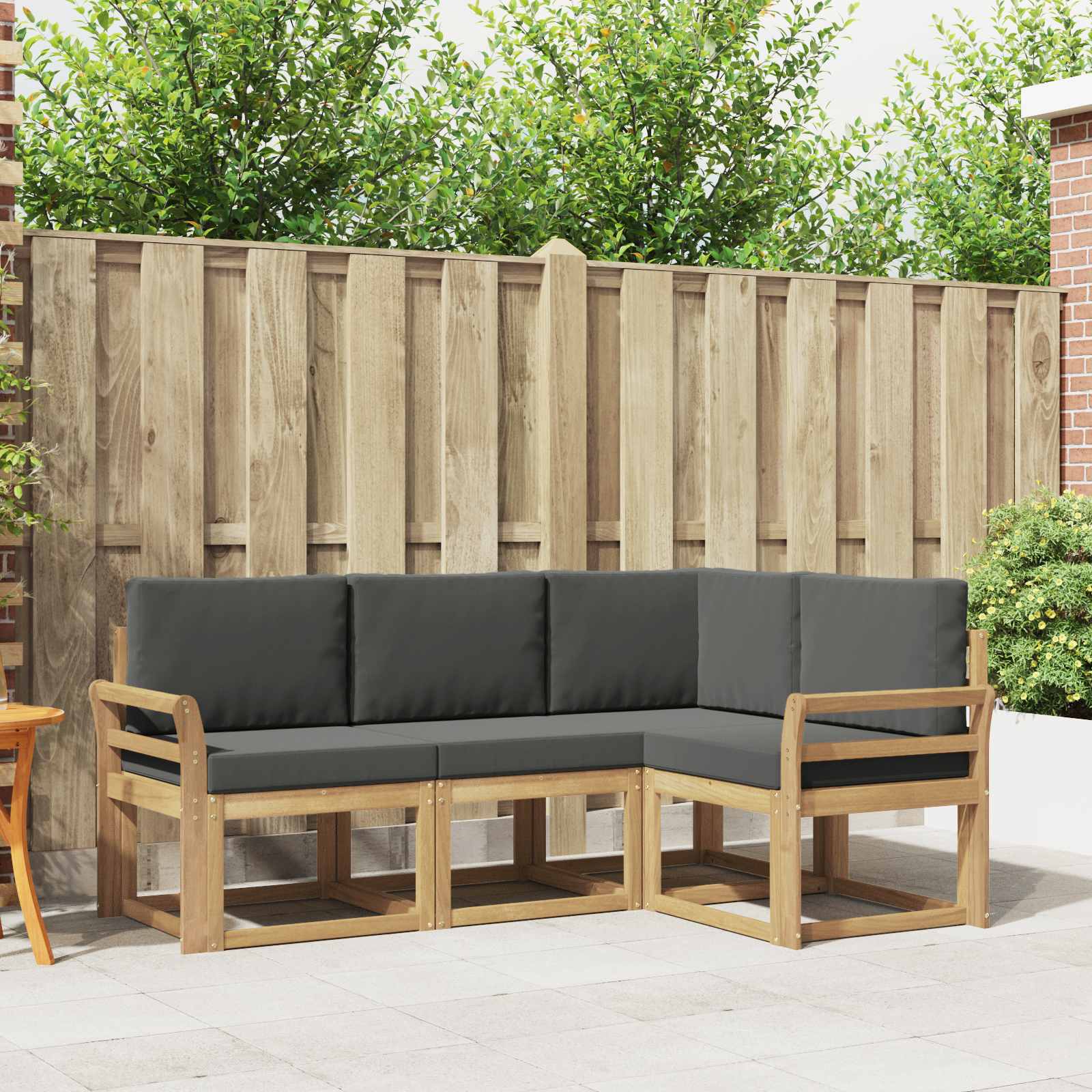 Set vanjskih sofa s jastukom 4 pcs Bijela i antracit