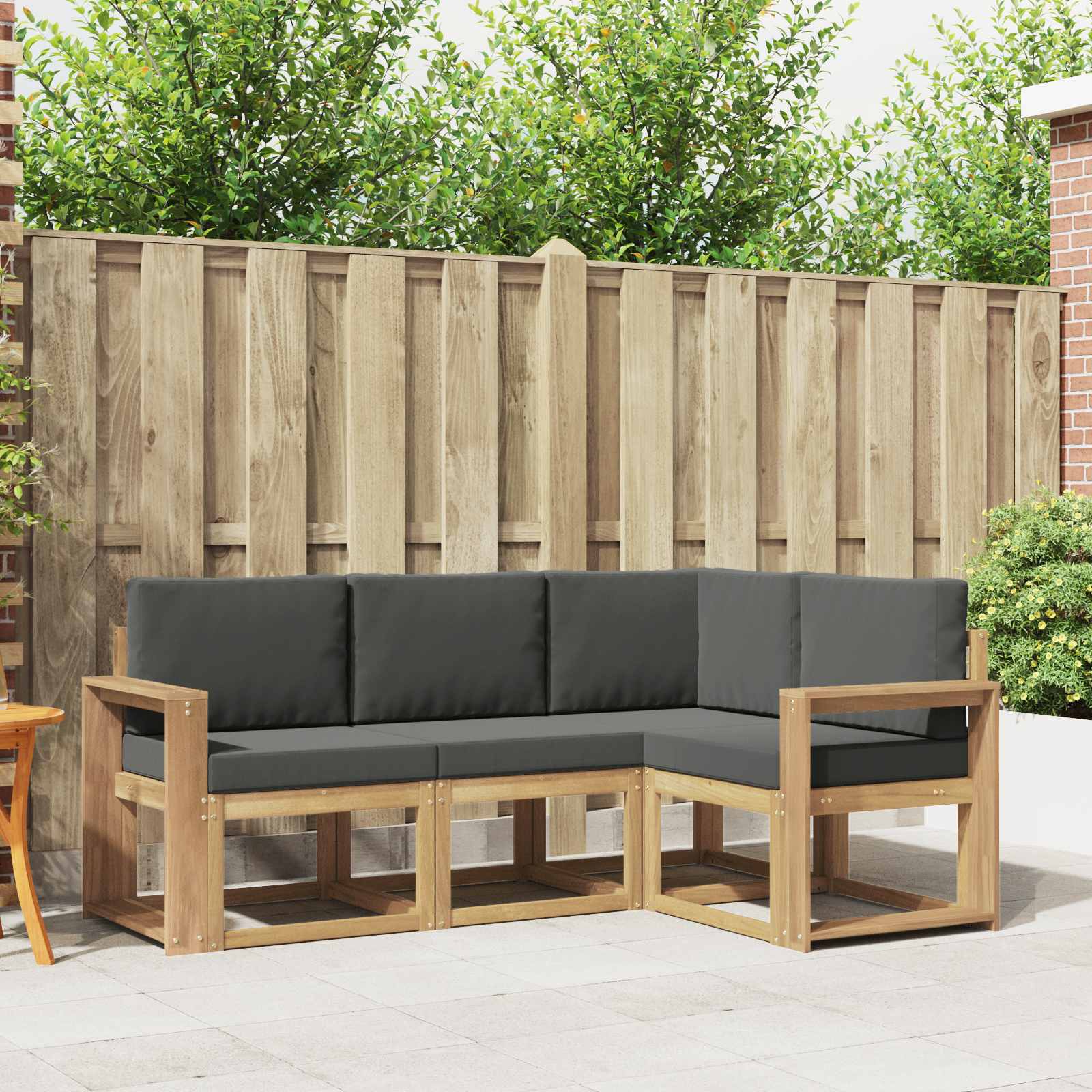 Set vanjskih sofa s jastukom 4 pcs Bijela i antracit