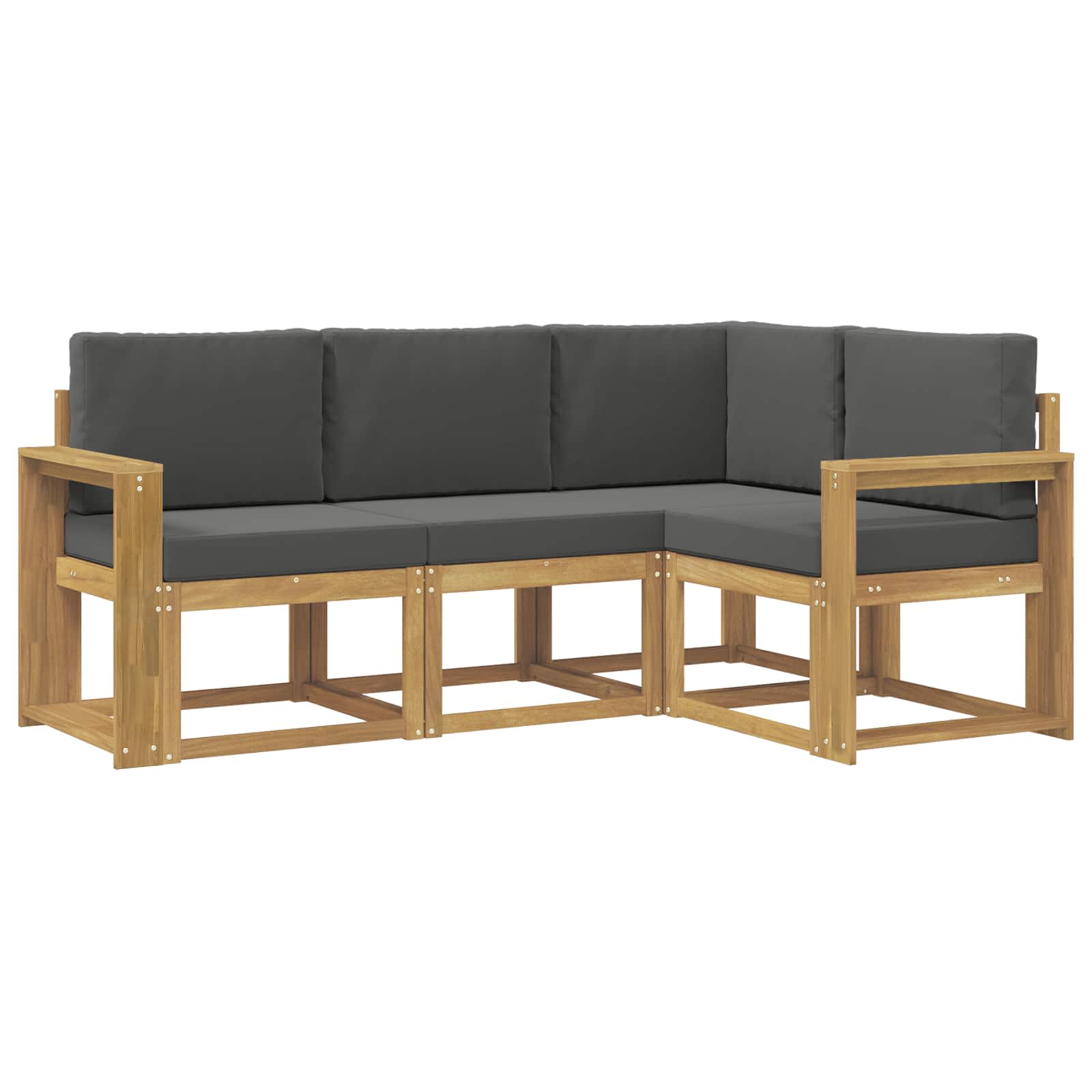 Set vanjskih sofa s jastukom 4 pcs Bijela i antracit