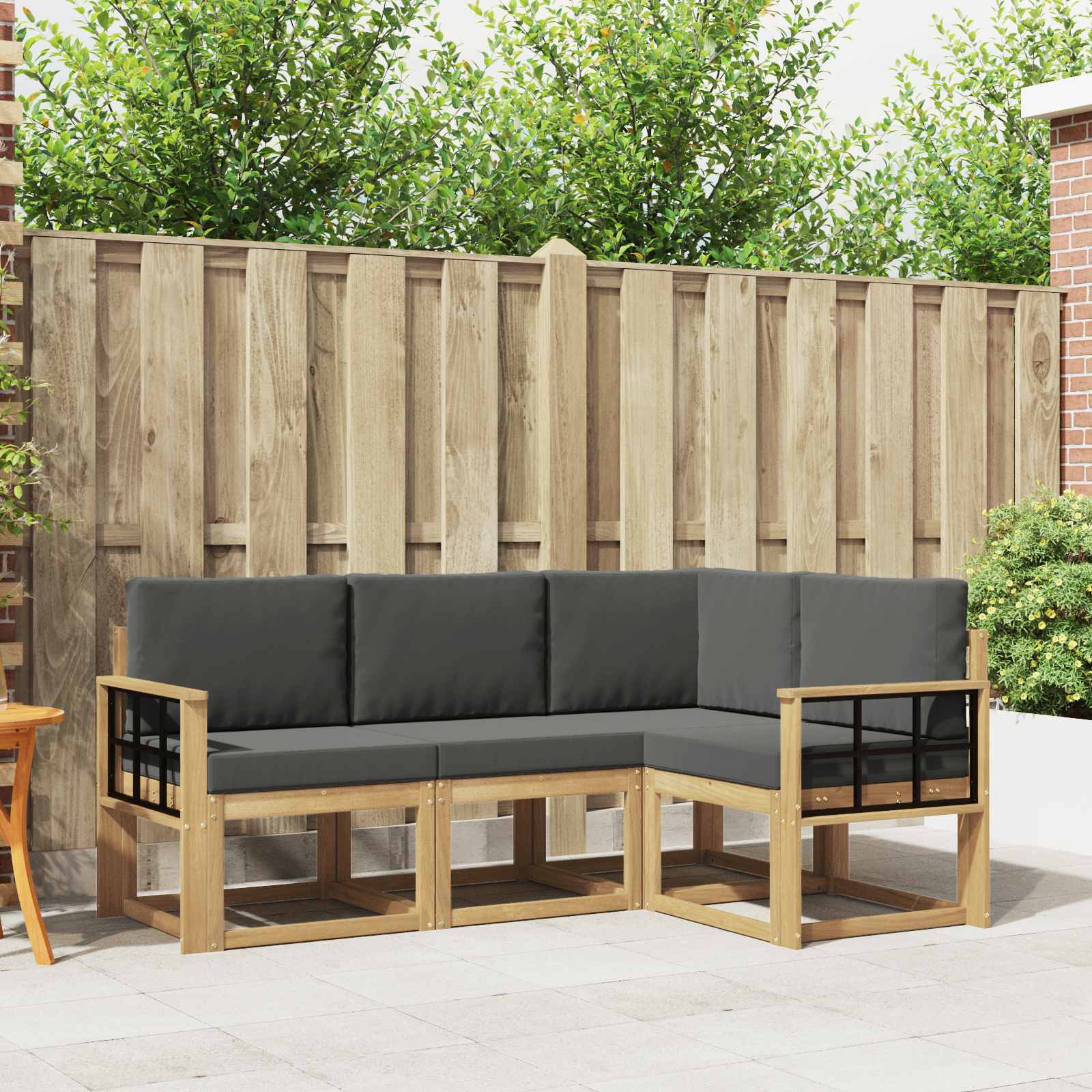 Set vanjskih sofa s jastukom 4 pcs Bijela i antracit