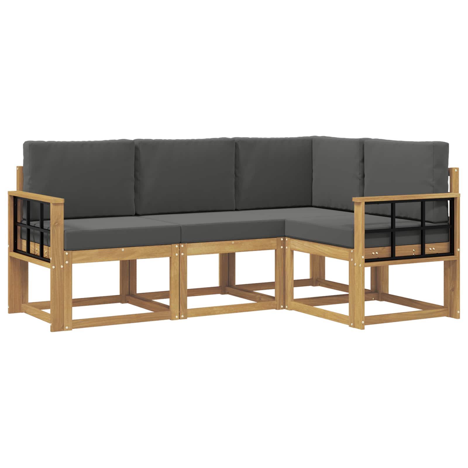 Set vanjskih sofa s jastukom 4 pcs Bijela i antracit
