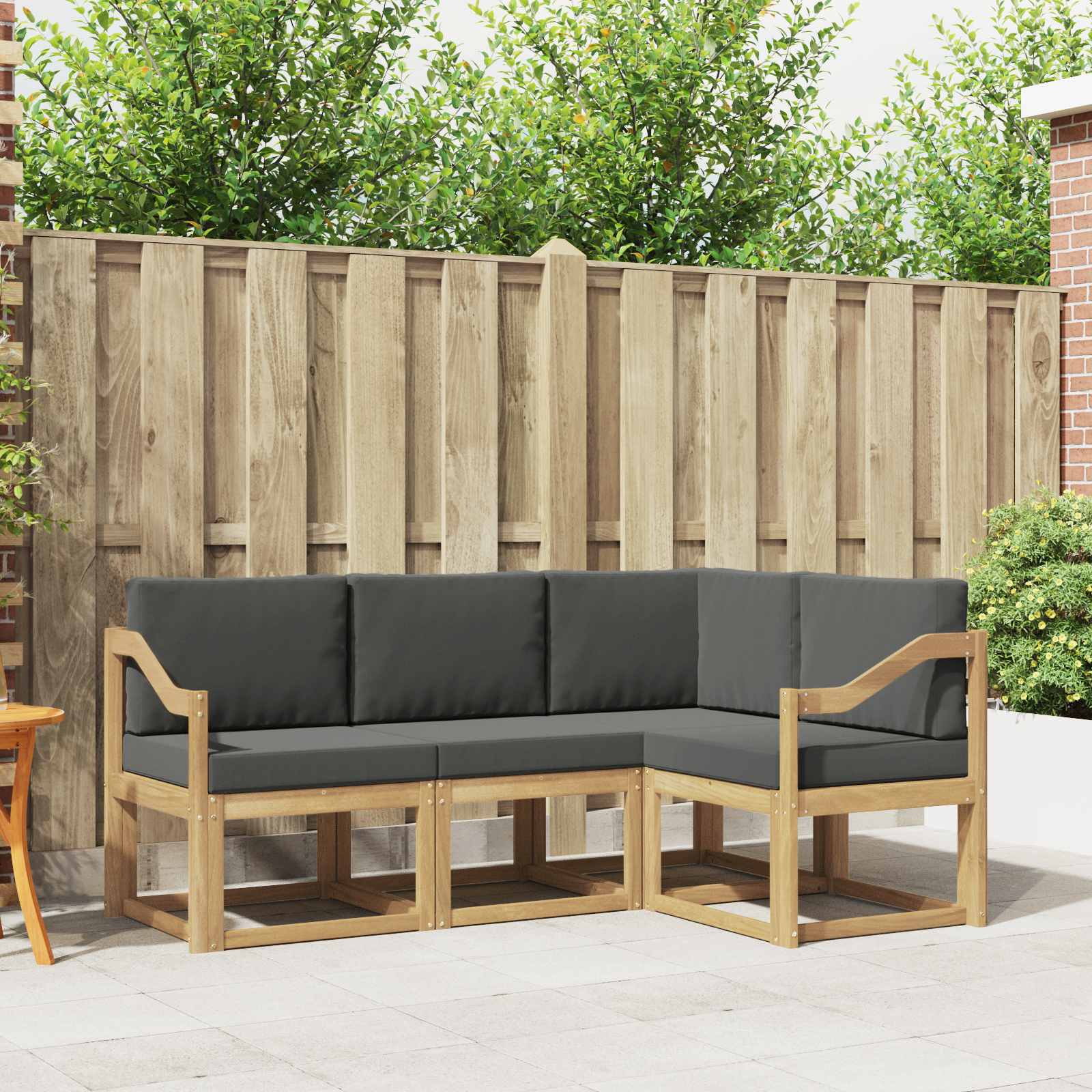 Set vanjskih sofa s jastukom 4 pcs Bijela i antracit