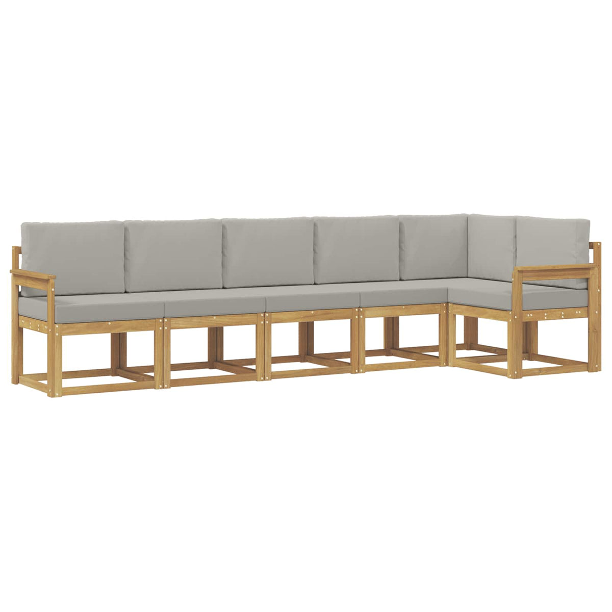 Set vanjskih sofa 6 kom. Bijela i svjetlosiva Smeđa 306 x 126,5 x 73 cm