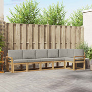 Set vanjskih sofa 6 kom. Bijela i svjetlosiva Smeđa 308 x 130,5 x 73 cm