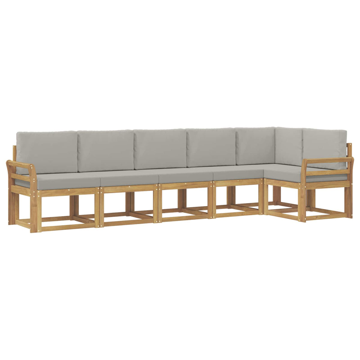 Set vanjskih sofa 6 kom. Bijela i svjetlosiva Smeđa 308 x 130,5 x 73 cm