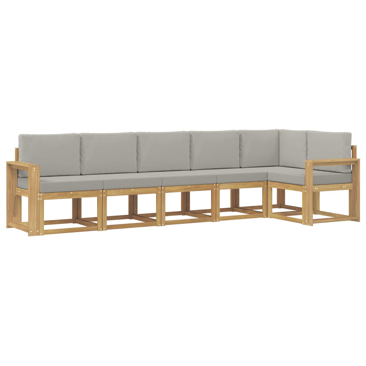 Set vanjskih sofa 6 kom. Bijela i svjetlosiva Smeđa 310 x 132,5 x 73 cm