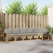 Set vanjskih sofa 6 kom. Bijela i svjetlosiva Smeđa 306 x 128,5 x 73 cm