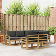 Set vanjskih sofa 7 kom. Bijela i antracit Poliester Smeđa 249 x 130,5 x 73 cm