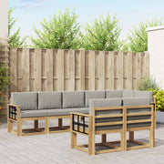 Set vanjskih sofa 8 kom. Bijela i svjetlosiva Smeđa 306 x 128,5 x 73 cm