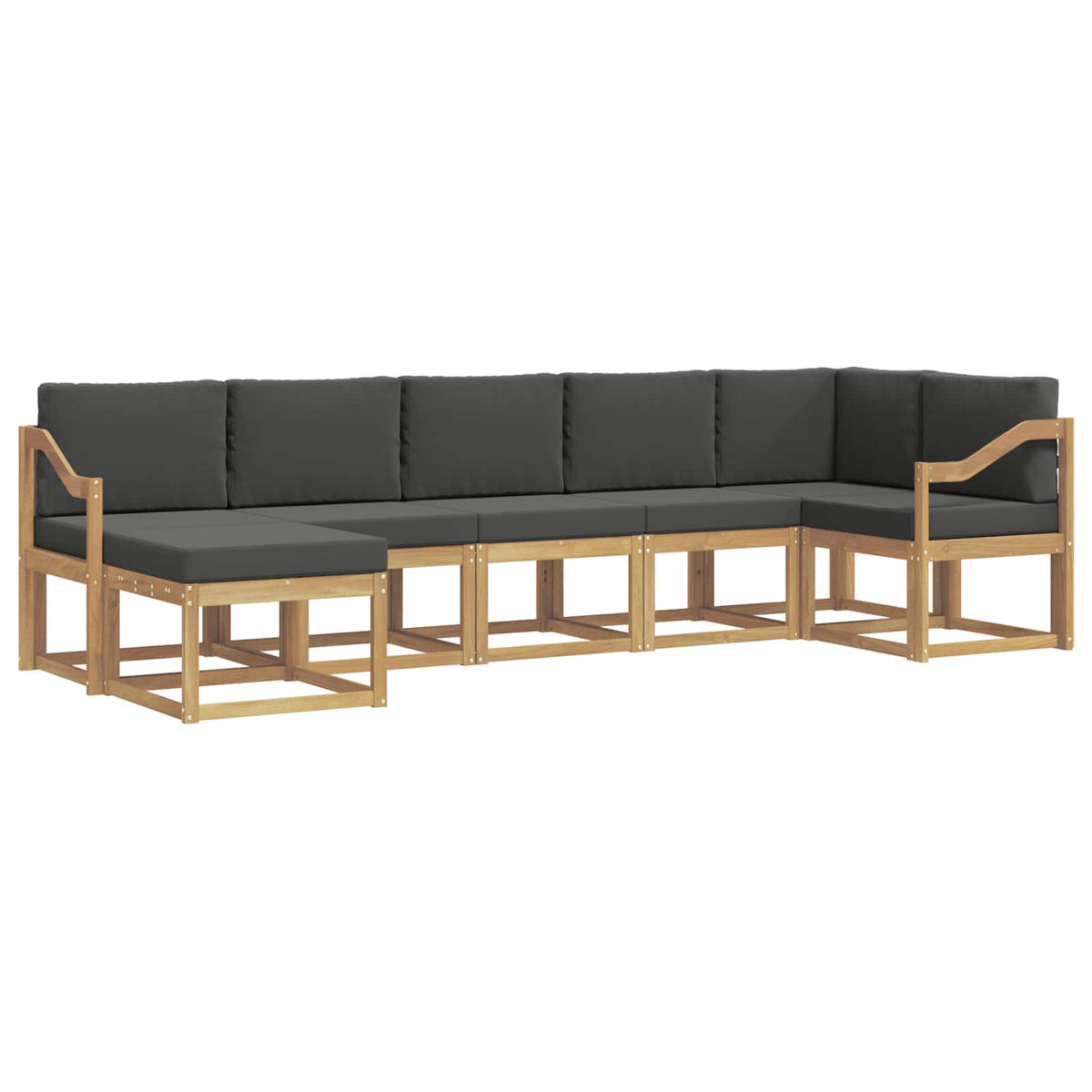 Set vanjskih sofa 7 kom. Bijela i antracit Poliester Smeđa 304 x 126,5 x 73 cm