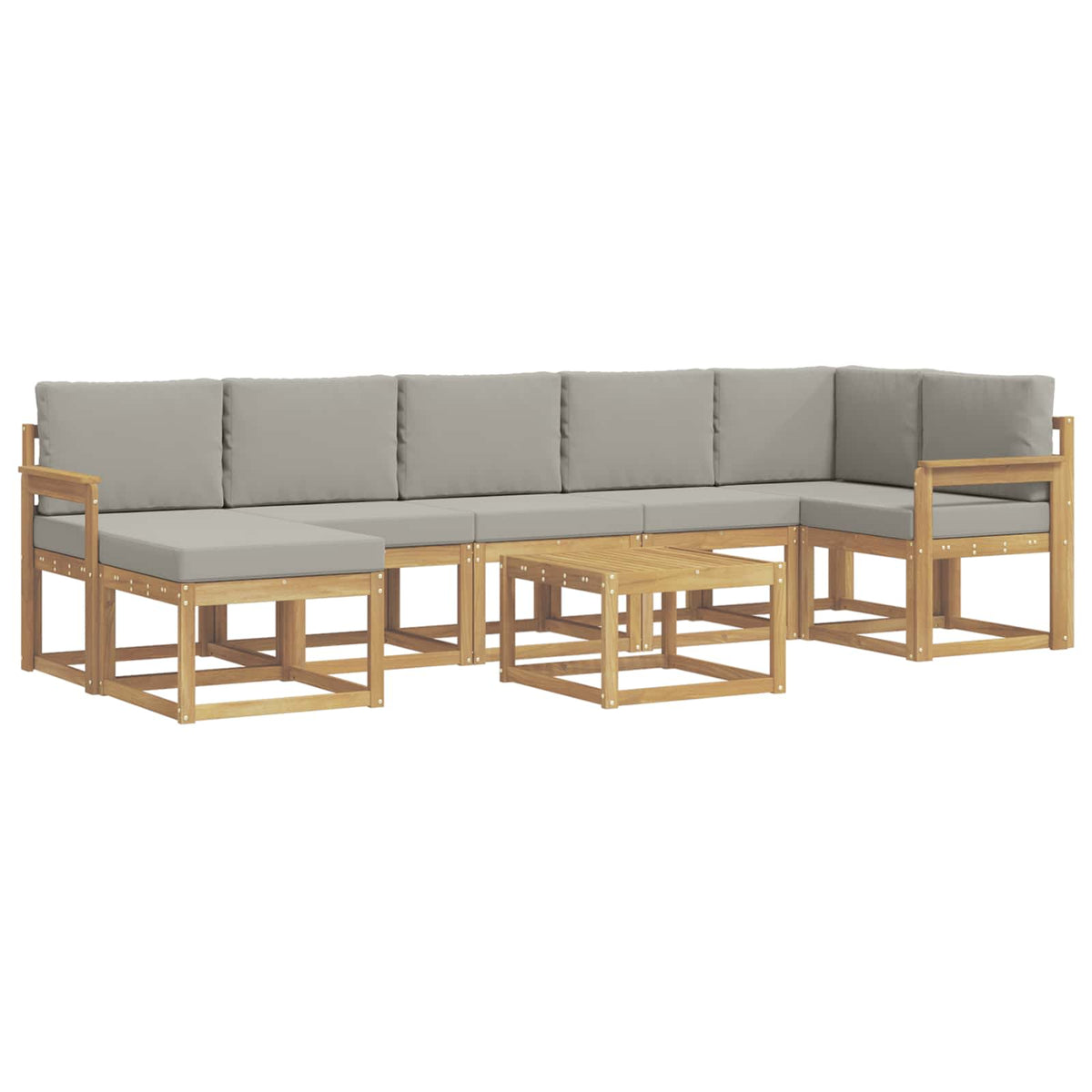 Set vanjskih sofa 8 kom. Bijela i svjetlosiva 59 x 59 x 37 cm
