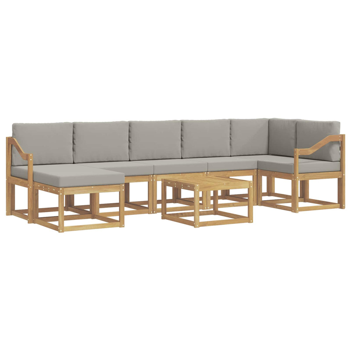 Set vanjskih sofa 8 kom. Bijela i svjetlosiva 59 x 37 x cm