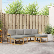 Set vanjskih sofa 6 kom. Bijela i svjetlosiva Smeđa 249 x 122,5 x 73 cm