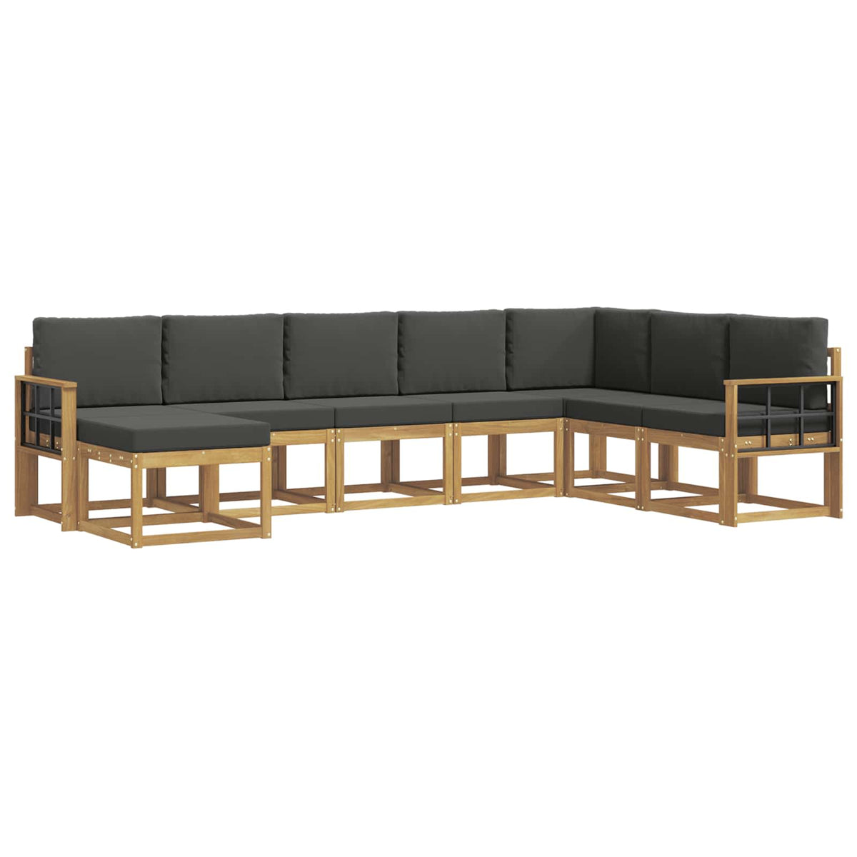 Set vanjskih sofa 8 kom. Bijela i antracit Smeđa 306 x 187,5 x 73 cm
