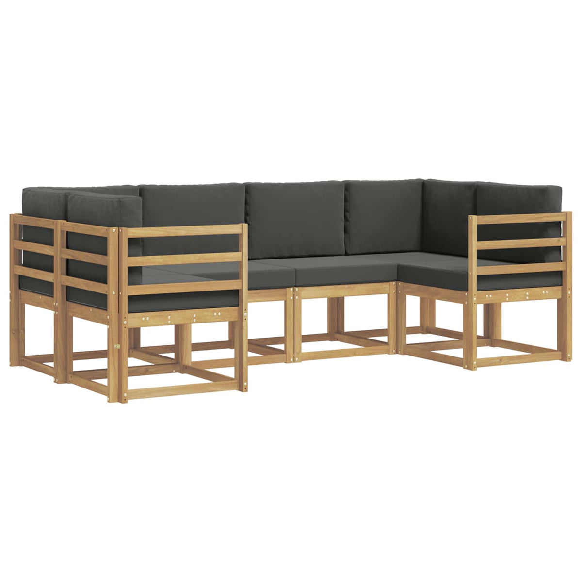 Set vanjskih sofa 6 kom. Bijela i antracit Smeđa 245 x 126,5 x 73 cm