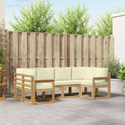 Set vanjskih sofa 6 kom. Bijela i krem Smeđa 245 x 128,5 x 73 cm