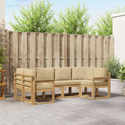 Set vanjskih sofa 6 kom. Bijela i bež Smeđa 245 x 128,5 x 73 cm