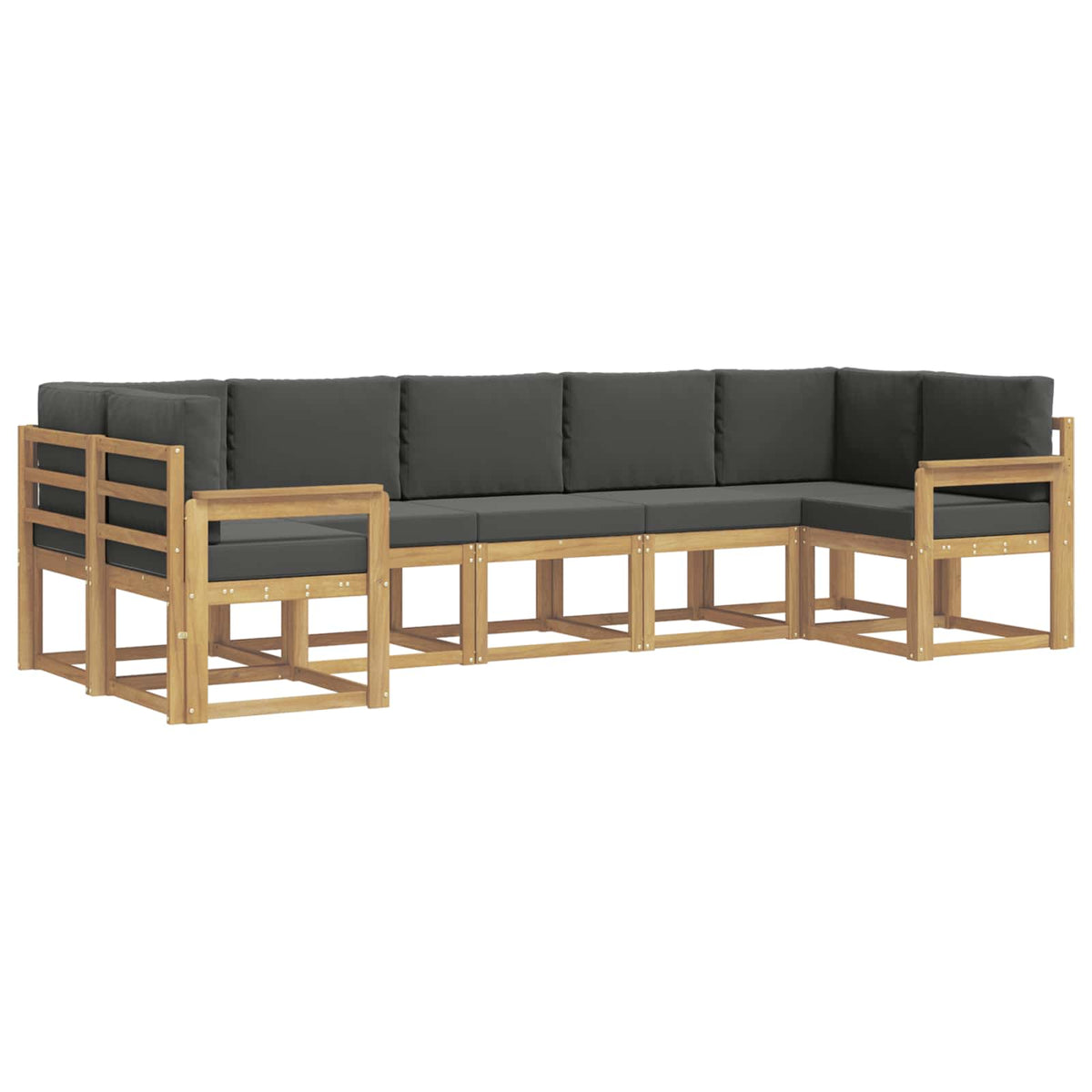 Set vanjskih sofa 7 kom. Bijela i antracit Smeđa 304 x 128,5 x 73 cm