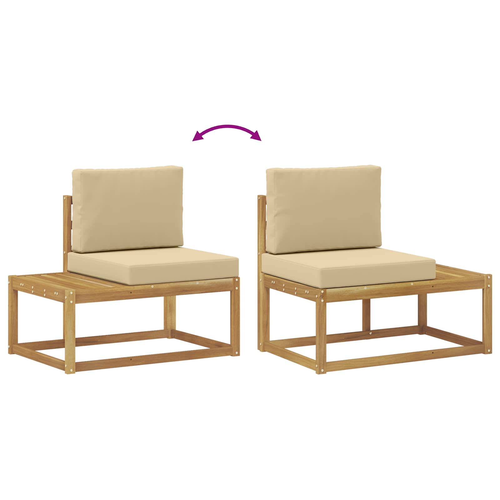Set vanjskih sofa 3 Komad Bijela i bež Poliester